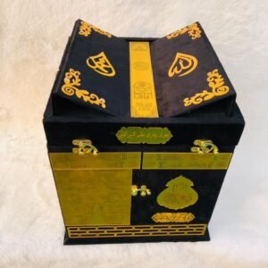 Kaaba Style Acrylic Quran Box Set with Tasbih, Attar & Bookmark Luxury Islamic Gift Box